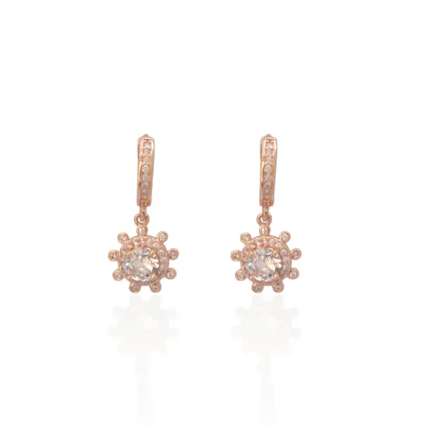 Rose_Gold_Flower_Shaped_With_Stones_Bali_EarBrass_Ring_For_Women_For_Women