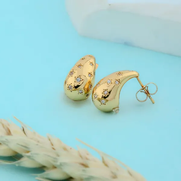 Little_Star_Drop_EarBrass_Ring_For_Women_For_Women