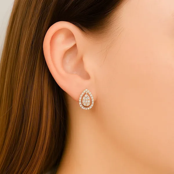 Rose_Gold_Coraline_Duo_Pear_Stud_EarBrass_Ring_For_Women_For_Womens