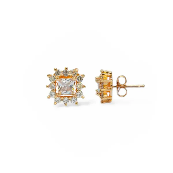 Rose_Gold_Square_Sparkle_stud_EarBrass_Ring_For_Women_For_Women