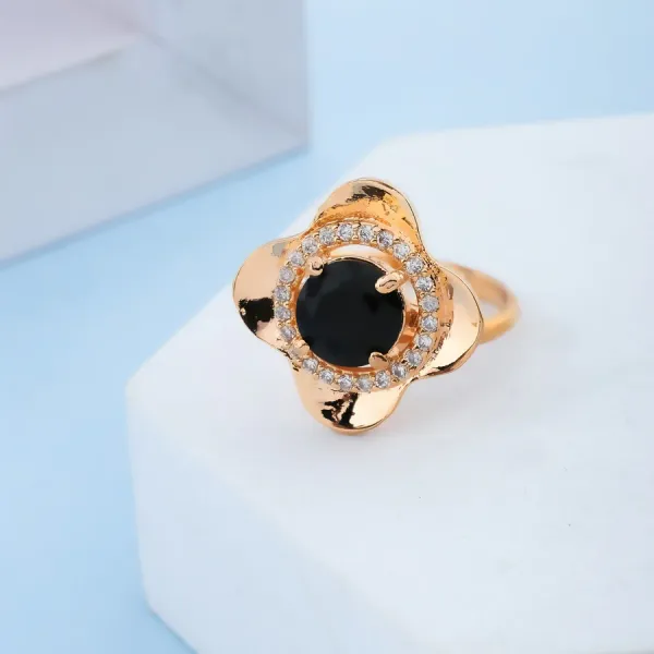 Unique_Black_Onyx_Floral_Brass_Ring_For_Women