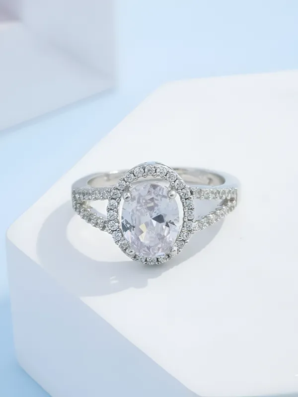 Silver_Oval_Zircon_Loop_Brass_Ring_For_Women