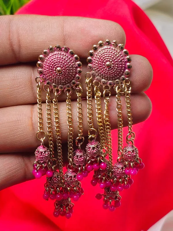 Traditional_Pearl_Hanging_Earrings_|_Adorable_Designer_Monalisa_Stone_Jewelry