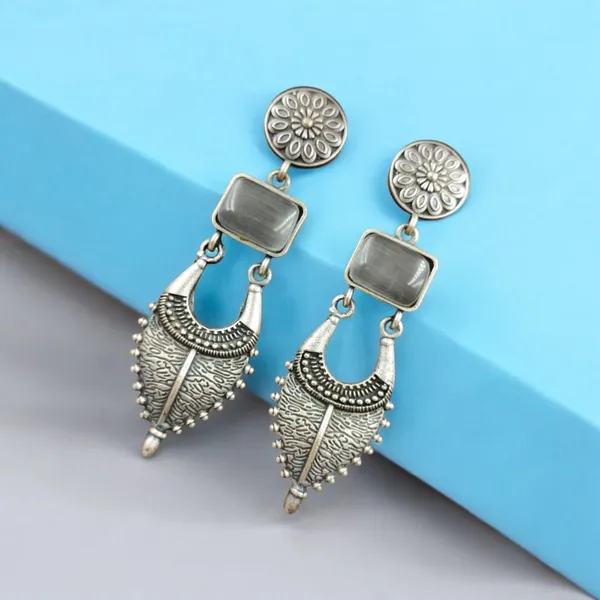 Traditional_Silver_Replica_Earrings_|_Adorable_Designer_Monalisa_Stone_Jewelry