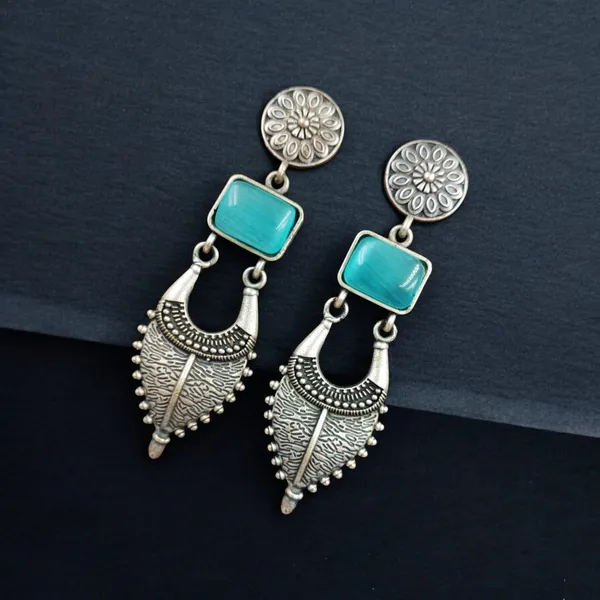 Traditional_Silver_Replica_Earrings_|_Adorable_Designer_Monalisa_Stone_Jewelry