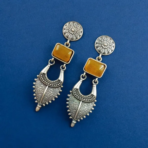 Traditional_Silver_Replica_Earrings_|_Adorable_Designer_Monalisa_Stone_Jewelry