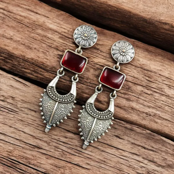Traditional_Silver_Replica_Earrings_|_Adorable_Designer_Monalisa_Stone_Jewelry