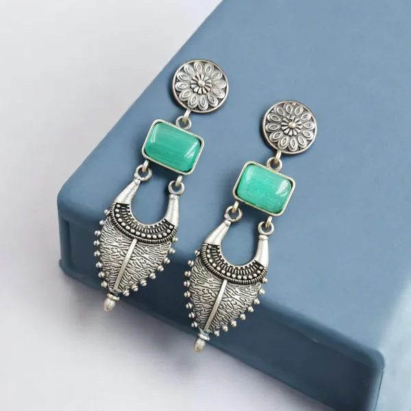 Traditional_Silver_Replica_Earrings_|_Adorable_Designer_Monalisa_Stone_Jewelry