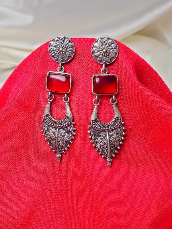 Traditional_Silver_Replica_Earrings_|_Adorable_Designer_Monalisa_Stone_Jewelry