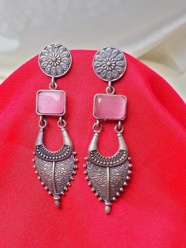 Traditional_Silver_Replica_Earrings_|_Adorable_Designer_Monalisa_Stone_Jewelry