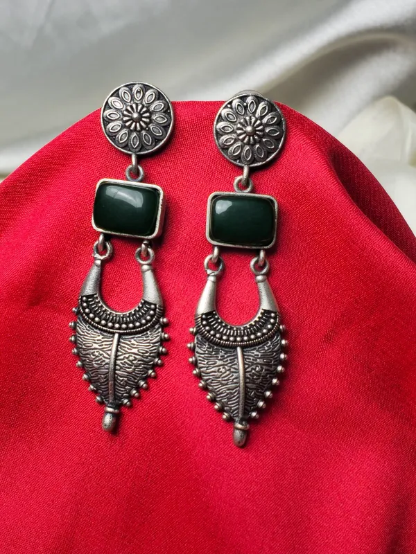 Traditional_Silver_Replica_Earrings_|_Adorable_Designer_Monalisa_Stone_Jewelry