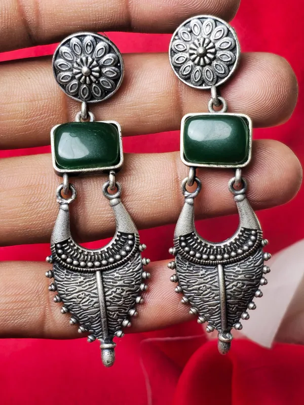 Traditional_Silver_Replica_Earrings_|_Adorable_Designer_Monalisa_Stone_Jewelry