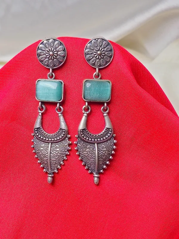 Traditional_Silver_Replica_Earrings_|_Adorable_Designer_Monalisa_Stone_Jewelry