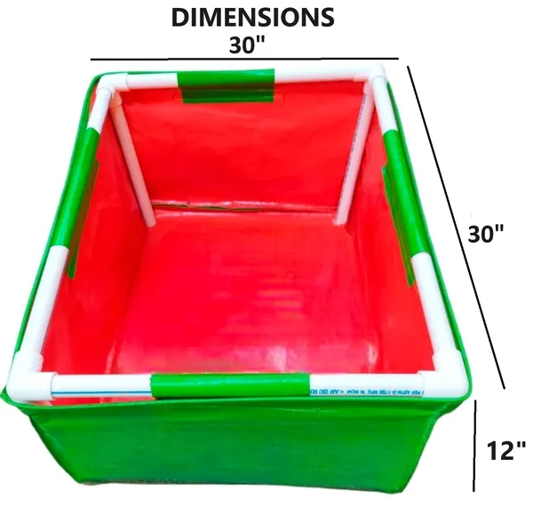 MAQ_30"x30"x12"_Rectangular_Grow_Bag_with_PVC_Pipe_Support:_Durable_300_GSM_UV-Protected_Planter_for_Home,_Kitchen_&_Terrace_Gardening