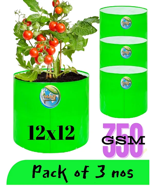 350_GSM_HDPE_Grow_Bag_(12x12_Inches)_–_Rock_Solid_Yet_Flexible_|_Guaranteed_5-6_Summers_Lifespan