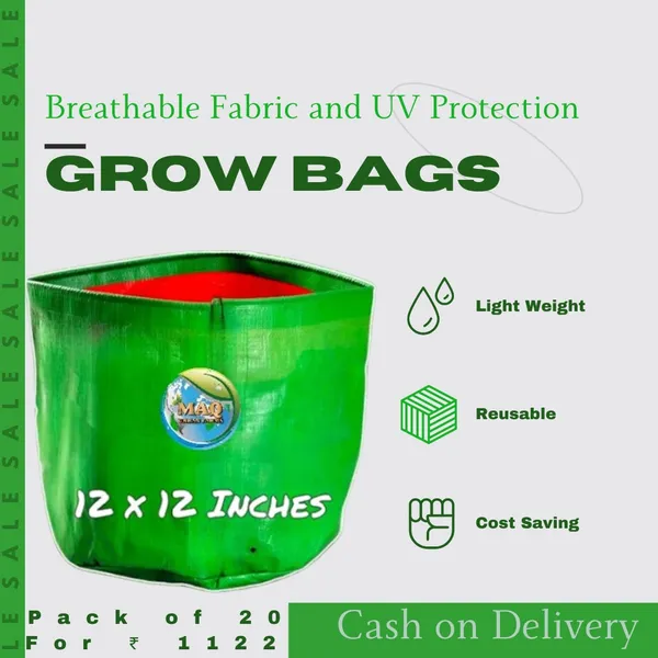 Maq_12"x12"_UV_Grow_Bags__-_HDPE_Fabric_for_Green_Gardening_Pack_of_10_and_20_nos