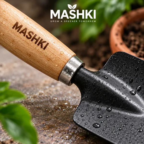 MASHKI_Garden_Tools_Set_Pack_of_4_|_Hand_Trowel,_3-Tine_Cultivator,_Garden_Fork_&_Pruning_Shears_|_Gardening_Tools_for_Home,_Balcony_&_Terrace_Gardening