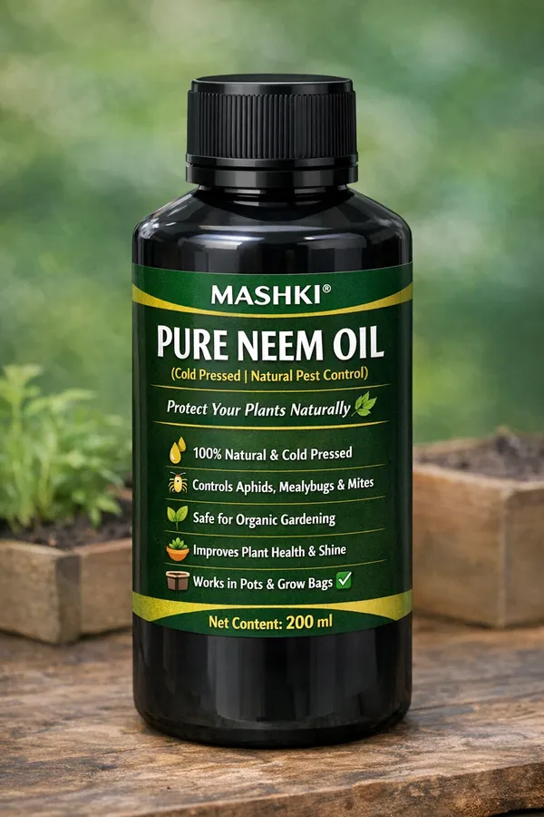 MASHKI_Pure_Neem_Oil_for_Plants_200_ml_|_Cold_Pressed_Natural_Pest_Control_Spray_|_Controls_Aphids,_Mealybugs_&_Mites_|_Safe_for_Organic_Gardening_|_For_Indoor,_Outdoor_&_Terrace_Plants