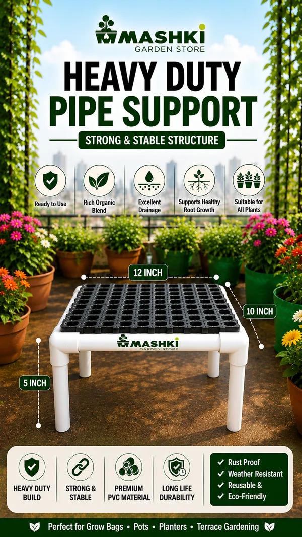MASHKI_Single_Step_Plant_Stand_for_Pots_&_Grow_Bags_|_Heavy_Duty_UPVC_Pot_Stand_for_Balcony,_Terrace_&_Garden