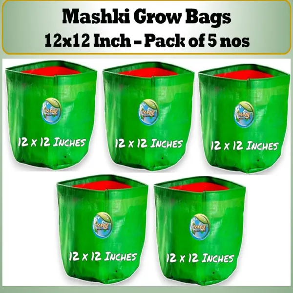 MASHKI_12x12_Inch_HDPE_Grow_Bags_for_Terrace_Gardening_–_UV_Stabilized_Plant_Bags_for_Vegetables_&_Flowers_(Green)
