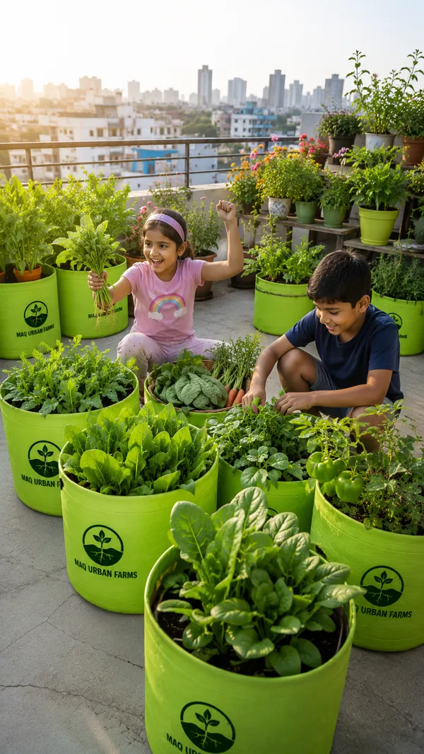 MAQ_12x6_Inches_Grow_Bags_For_Terrace_Gardening_-_240_Gsm,_Specially_Designed_For_Growing_Carrot,_Radish,_Spinach,_Mint,_Coriander,_Fenugreek,_And_More