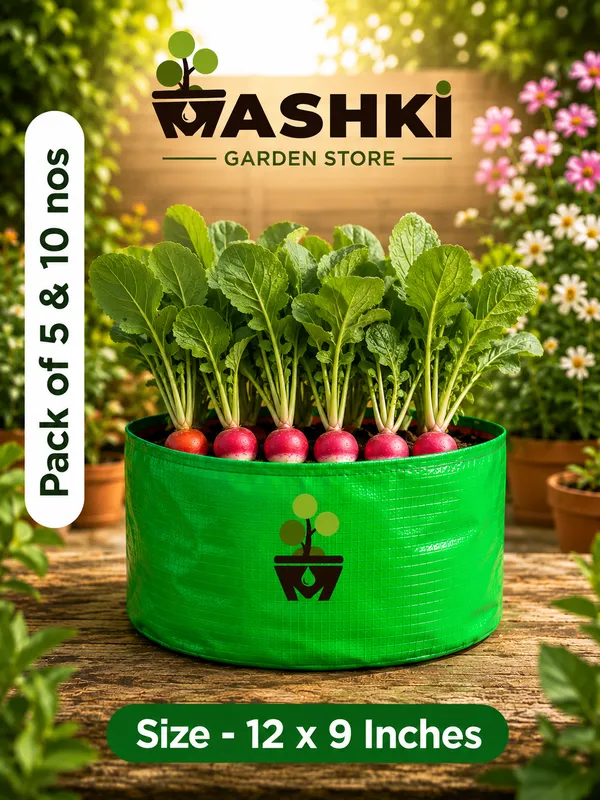 Pack_of_10_for_12"x9"_Breathable_Fabric_UV_Protection_Grow_Bags_For_Terrace_Gardening_-_240_Gsm,_Specially_Designed_For_Growing_Carrot,_Radish,_Spinach,_Mint,_Coriander,_Fenugreek,_And_More_|_MAQ