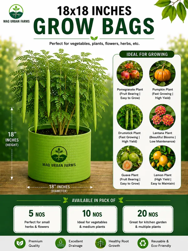 MAQ_18"x18"_Breathable_Fabric_UV_Protection_Grow_Bags_For_Big_Plants-_240_GSM_Durable_Grow_Bags_For_Home,_Terrace,_Balcony,_And_Vegetable_Gardening
