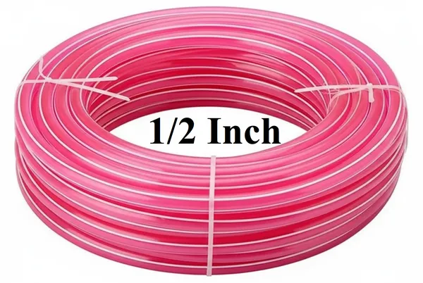 MAQ_PVC_Gardening_Hose,_1/2_Inch_&_3/4_Inch,_Pink_Water_Pipe,_UV_Resistant,_Kink_Resistant,_for_Irrigation_and_Hydroponics