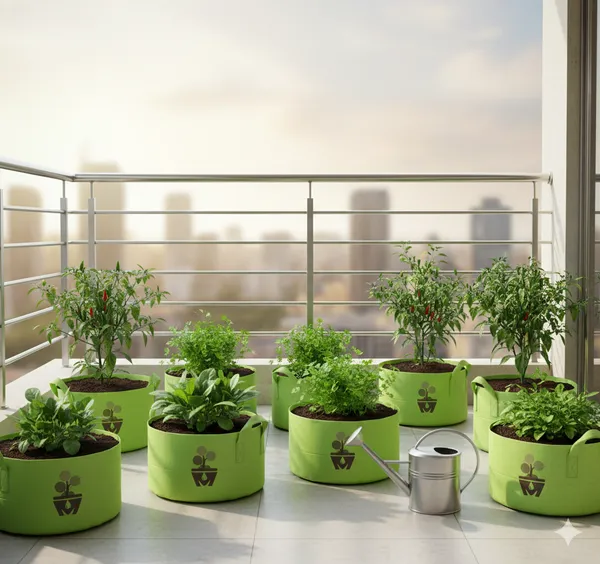 MAQ_18"x9"_Breathable_Fabric_UV_Protection_Grow_Bags_For_Terrace_Gardening_-_240_Gsm,_Specially_Designed_For_Growing_Carrot,_Radish,_Spinach,_Mint,_Coriander,_Fenugreek,_And_More