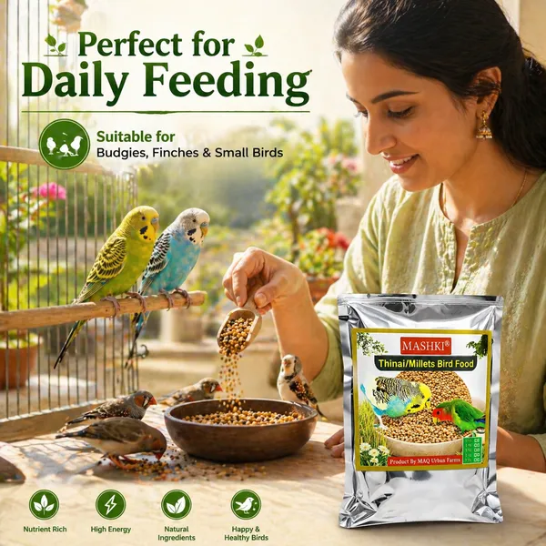MASHKI_Budgies_&_Finches_Premium_Bird_Seed_Mix_–_16_Essential_Ingredients,_Multigrain_Nutrition_with_Oats_for_All_Life_Stages