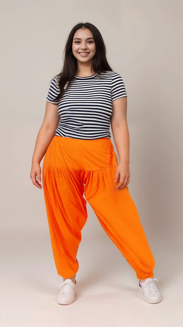 Bright_Orange_Cotton_Patiala_Salwar_For_Women