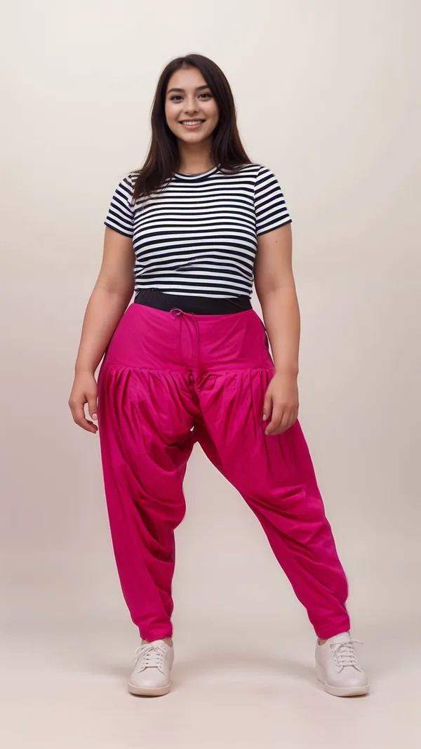 Dark_Pink__Regular_Fit_Patiala_Pants_Dark_Pink_For_Women's