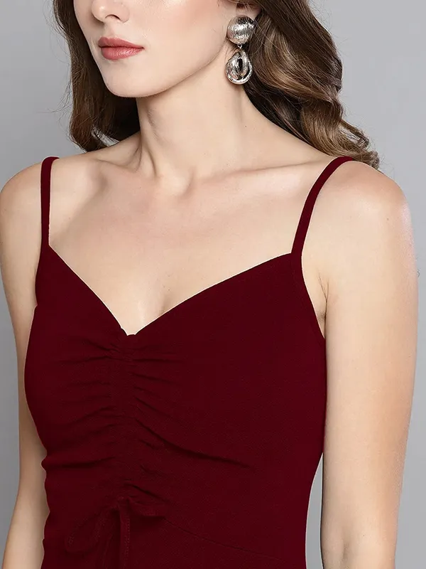 Maroon_Shoulder_Straps_Bodycon_Mini_Dresses_For_Women
