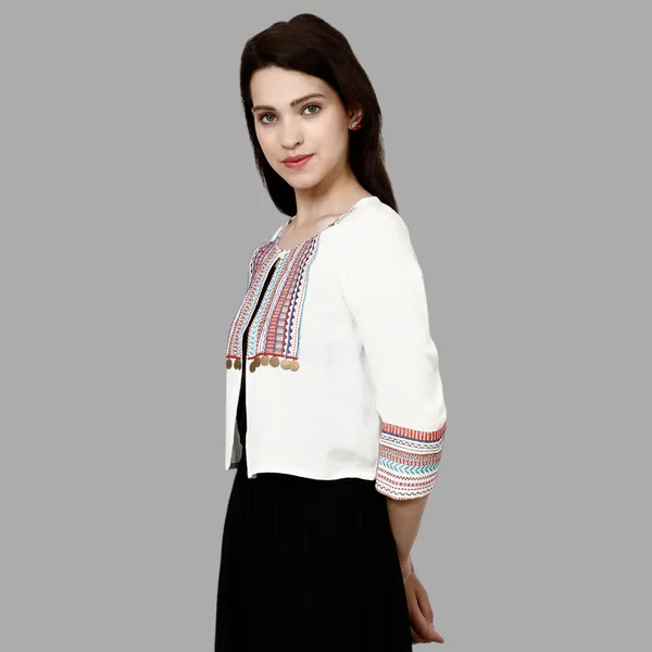 White_Premium_Blouson_Shrug_Or_Jacket