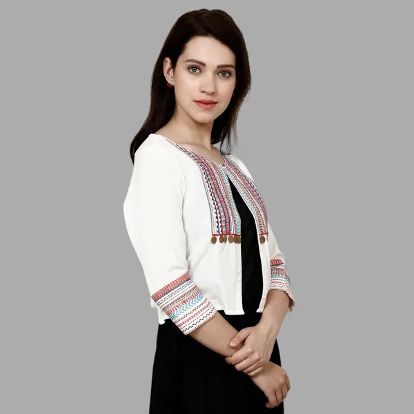 White_Premium_Blouson_Shrug_Or_Jacket