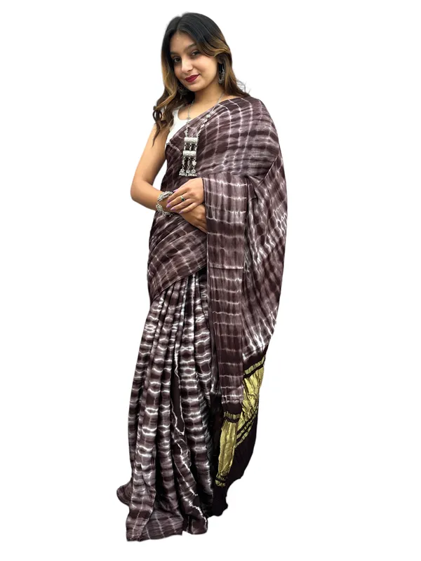 Prijam_Modal_Silk_Sibori_Print_Indian_Saree_Lagadi_Patta_Designed_Pallu_Silk_Saree_With_Unstiched_Blouse_for_Women's