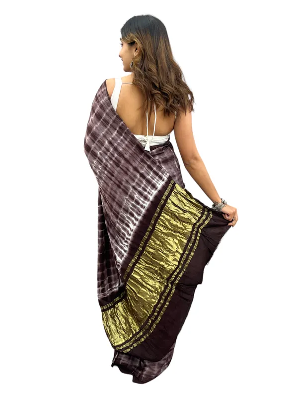 Prijam_Modal_Silk_Sibori_Print_Indian_Saree_Lagadi_Patta_Designed_Pallu_Silk_Saree_With_Unstiched_Blouse_for_Women's