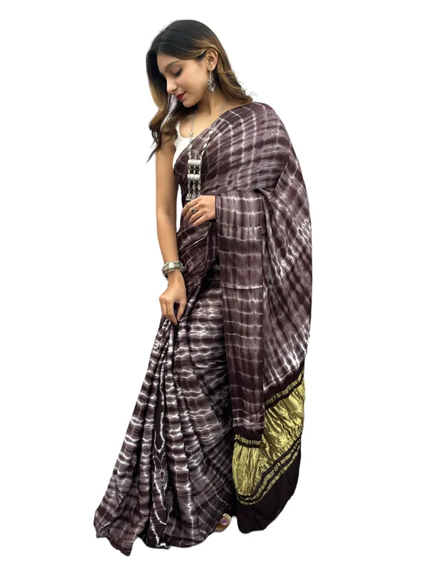 Prijam_Modal_Silk_Sibori_Print_Indian_Saree_Lagadi_Patta_Designed_Pallu_Silk_Saree_With_Unstiched_Blouse_for_Women's