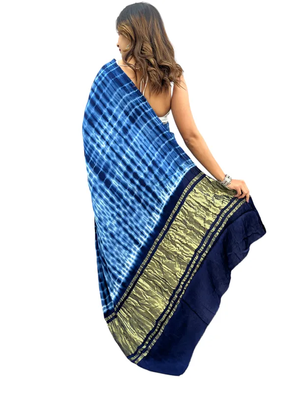 Prijam_Modal_Silk_Sibori_Print_Indian_Saree_Lagadi_Patta_Designed_Pallu_Silk_Saree_With_Unstiched_Blouse_for_Women's
