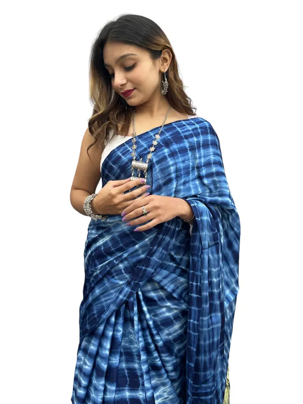 Prijam_Modal_Silk_Sibori_Print_Indian_Saree_Lagadi_Patta_Designed_Pallu_Silk_Saree_With_Unstiched_Blouse_for_Women's