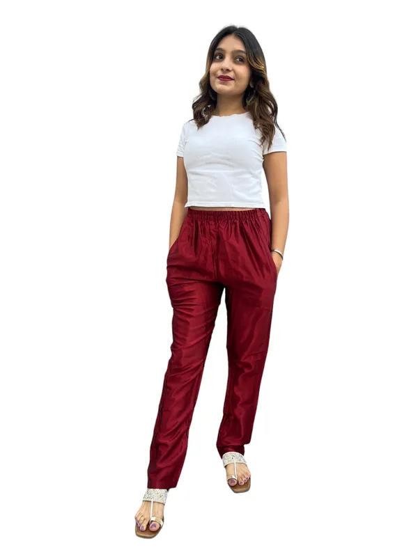 Mashroo_Silk_Plain_Tunic_Pants_Indoor_Outdoor_Hand_Stitched_Tunic_Salwar/Legging_for_Women's