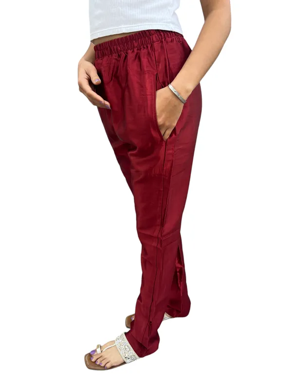 Mashroo_Silk_Plain_Tunic_Pants_Indoor_Outdoor_Hand_Stitched_Tunic_Salwar/Legging_for_Women's
