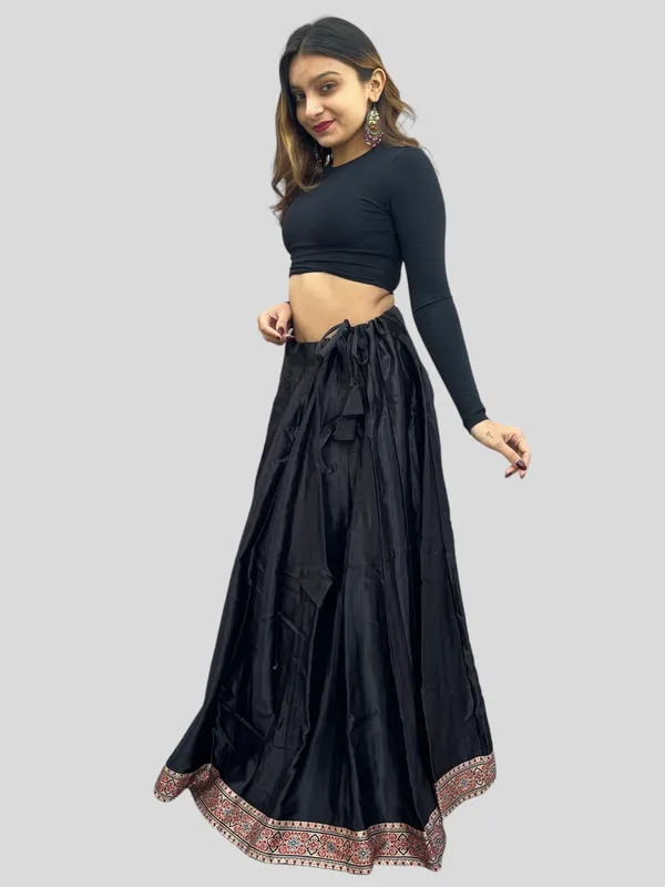 Prijam_Women_Straight_Modal_Silk_Skirt