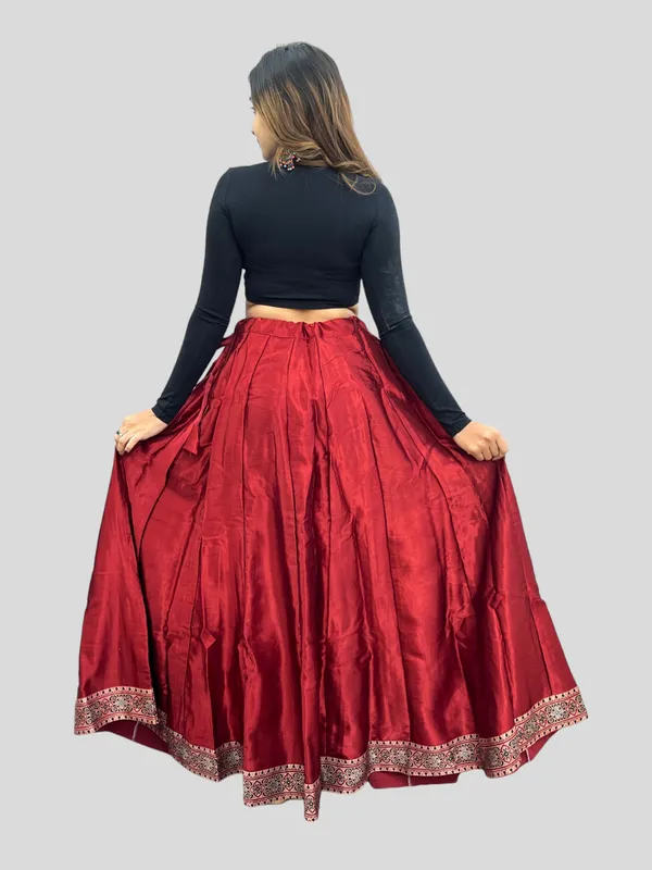 Prijam_Women_Straight_Modal_Silk_Skirt