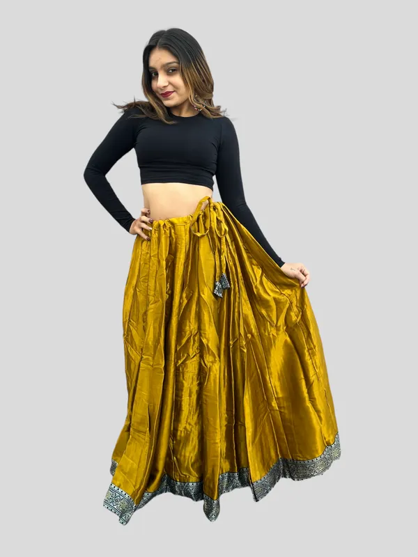 Prijam_Women_Straight_Modal_Silk_Skirt