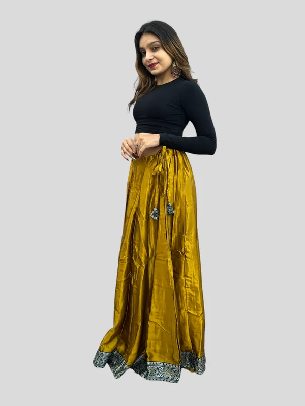 Prijam_Women_Straight_Modal_Silk_Skirt