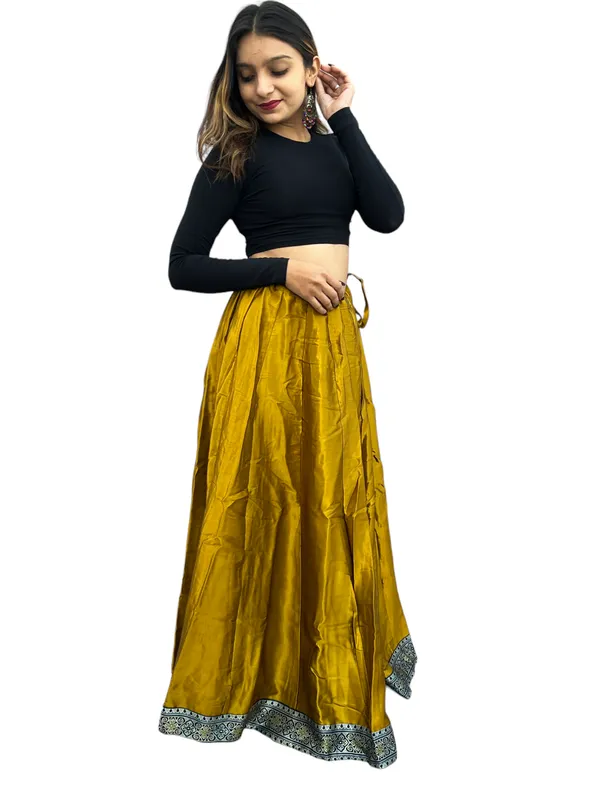 Prijam_Women_Straight_Modal_Silk_Skirt