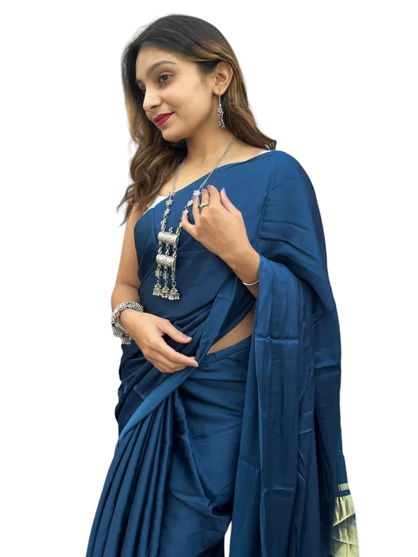 Prijam_Modal_Silk_Plain_Indian_Saree_Lagadi_Patta_Designed_Pallu_Silk_Saree_With_Unstiched_Blouse_for_Women's