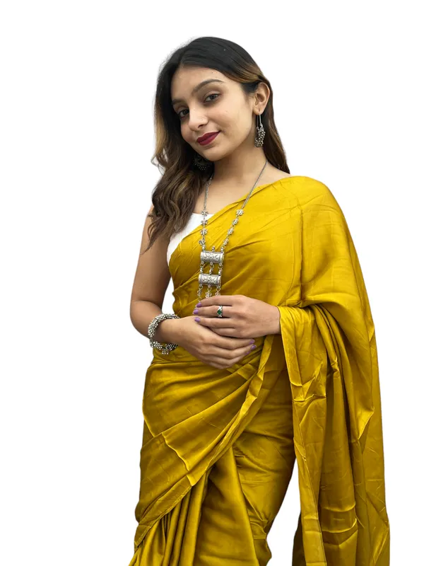 Prijam_Modal_Silk_Plain_Indian_Saree_Lagadi_Patta_Designed_Pallu_Silk_Saree_With_Unstiched_Blouse_for_Women's