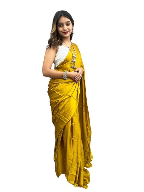 Prijam_Modal_Silk_Plain_Indian_Saree_Lagadi_Patta_Designed_Pallu_Silk_Saree_With_Unstiched_Blouse_for_Women's